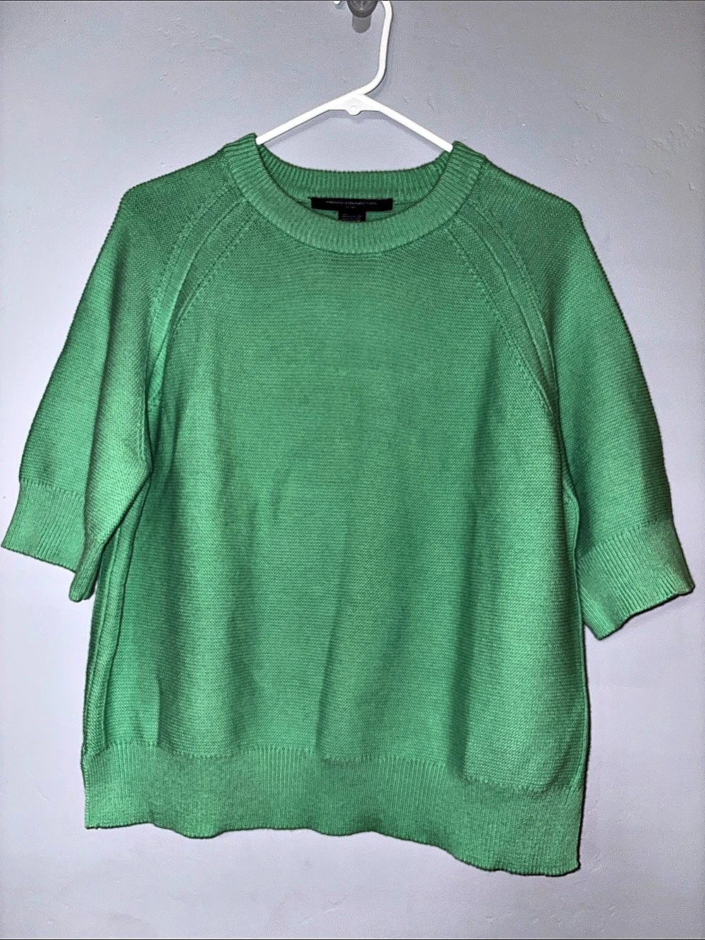 French Connection Green Short Sleeve Knit Sweater Top Large